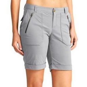 Athleta Trekkie Bermuda walking shorts light grey